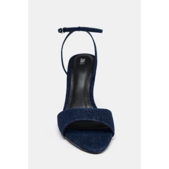 ZARA HIGH-HEELED DENIM SANDALS - Picture 5 of 6